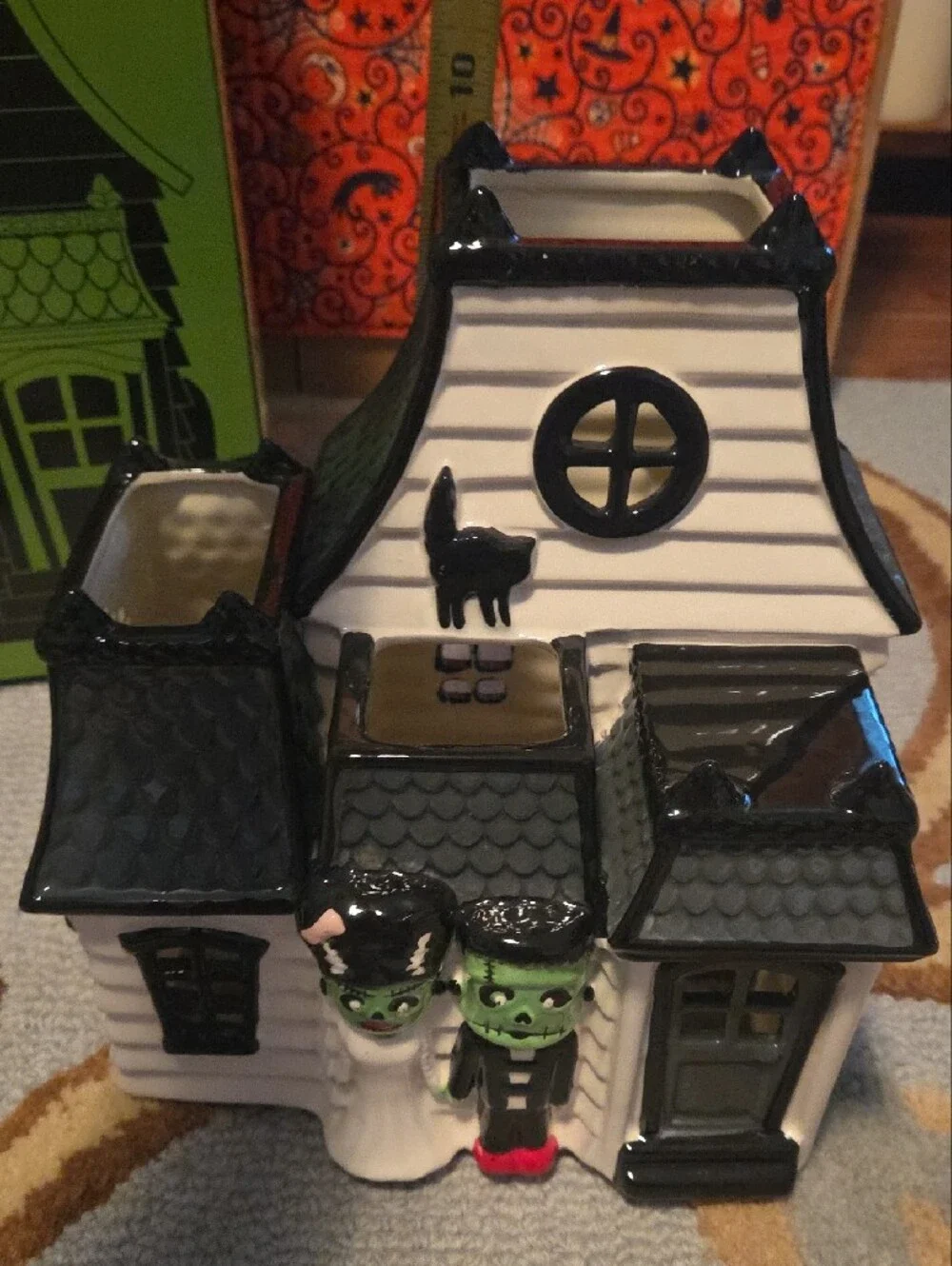 Bath And Body Works 3 Candle Luminary -  Ceramic Frankenstein Halloween Decor